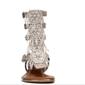 Carlos Santana Taos Beaded Gladiator Sandals || 8